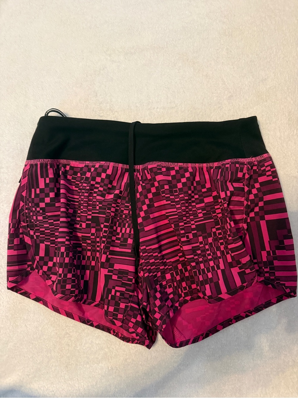 Nike Women's Black & Pink Patterned Running Shorts
